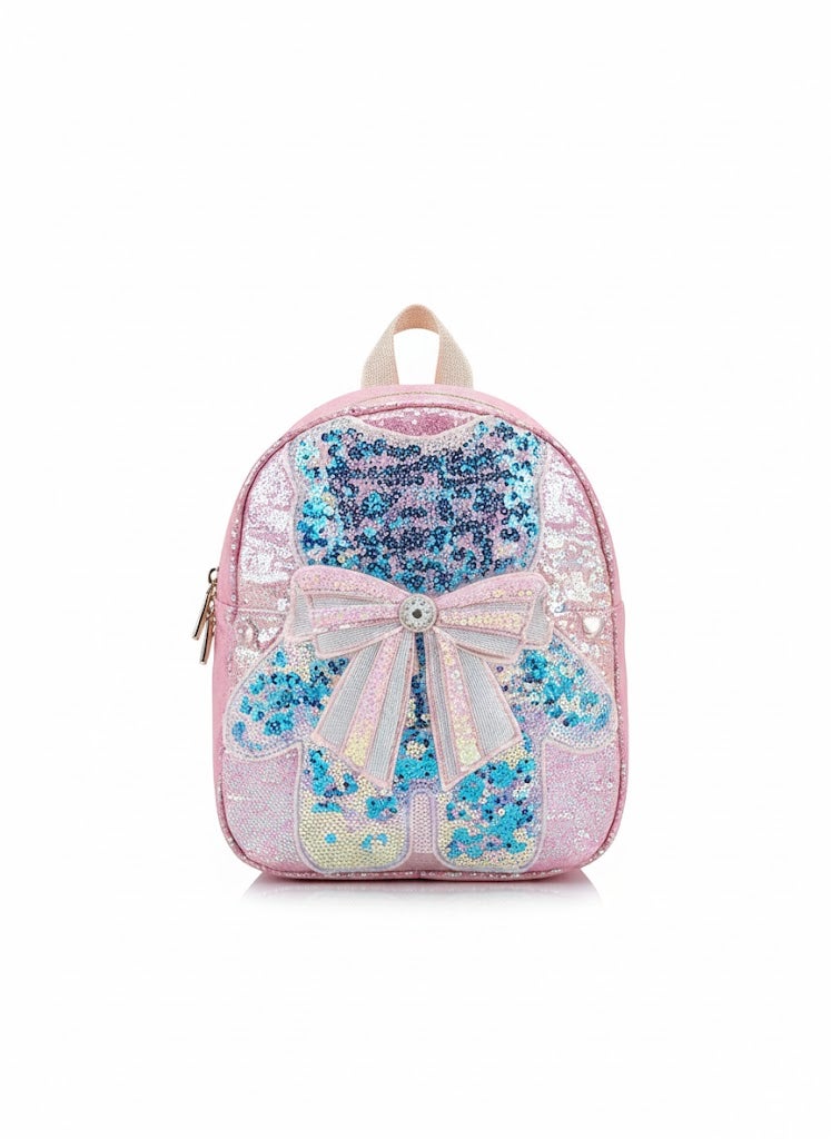 Girls Kids Backpack Shiny Bear Design with Bow – Lightweight School & Travel Bag – Kashmir Glitter